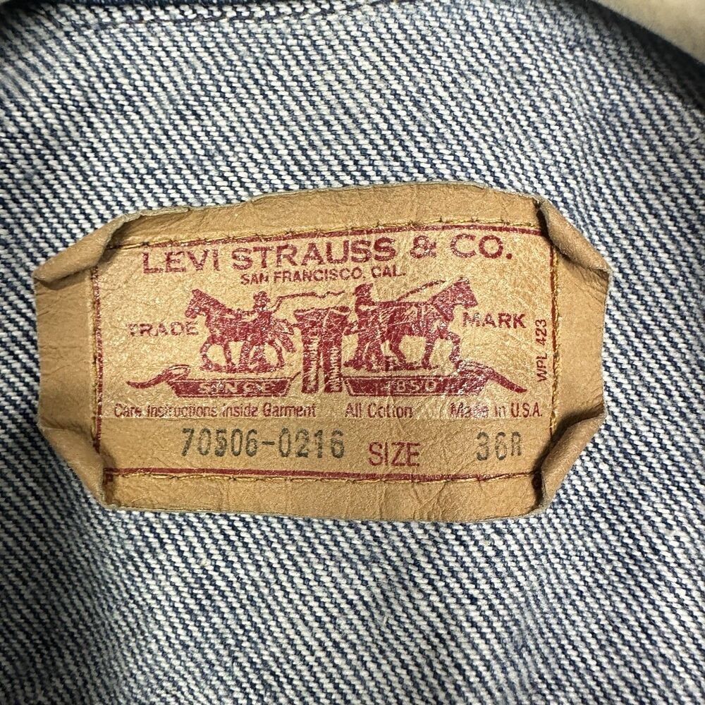 Vintage Levis Type III Trucker Jacket Mens 36R 4 Pockets 80s USA Made 70506* - Picture 14 of 16